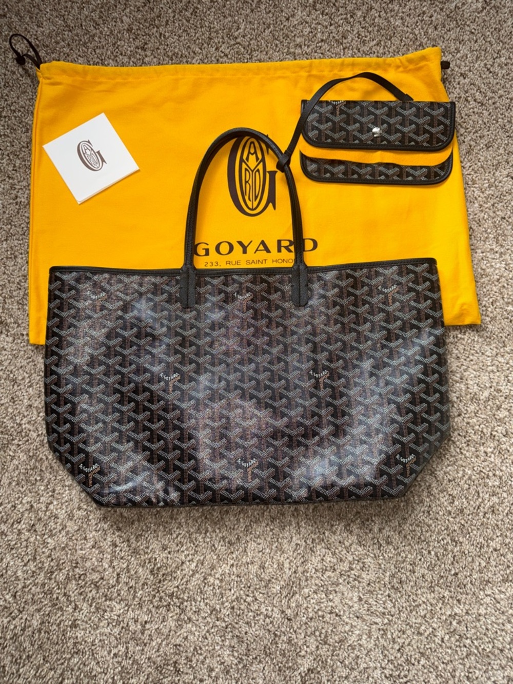 ✨100% AUTHENTIC GOYARD ST. LOUIS TOTE PM W/POUCH BRAND NEW BLACK!!✨ - Picture 2 of 8